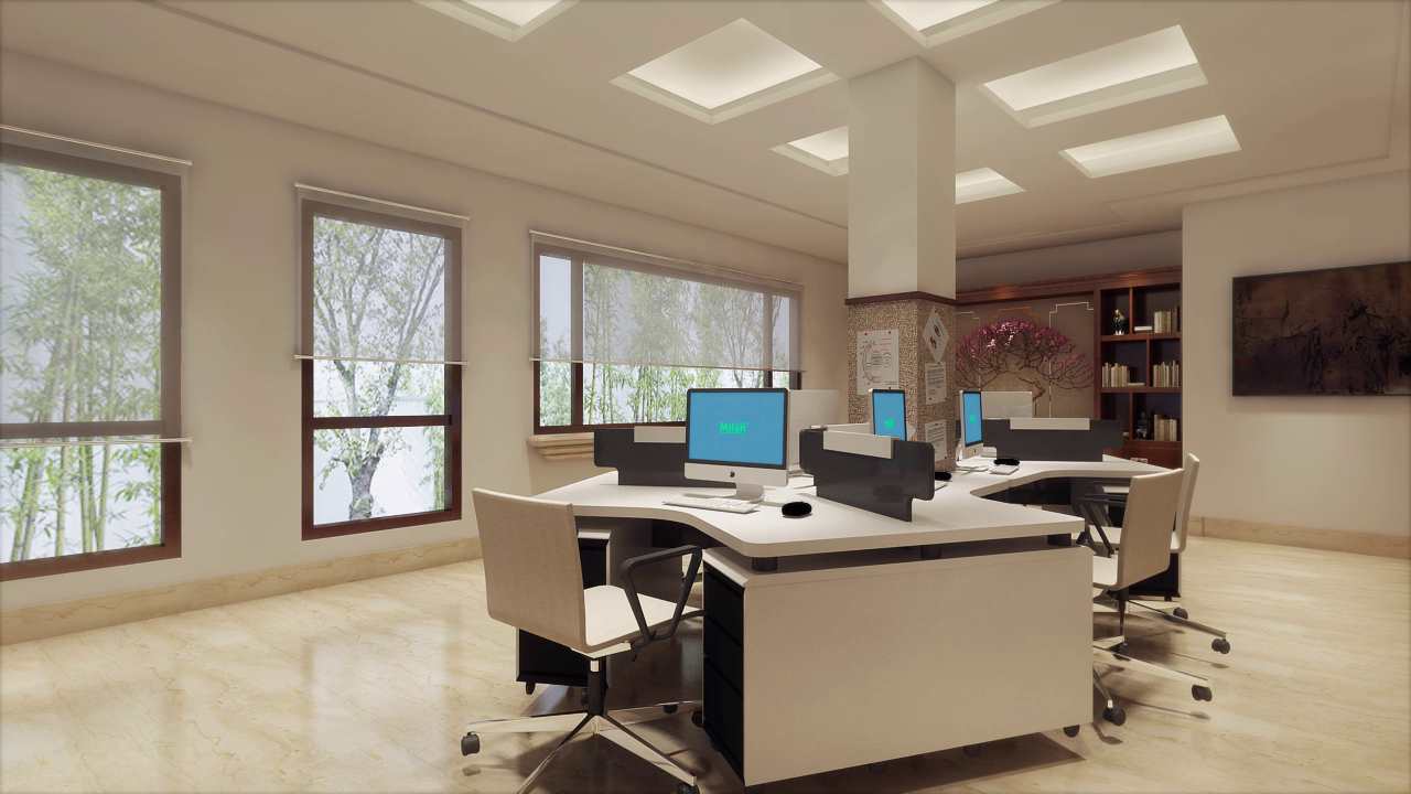 Open plan office layout